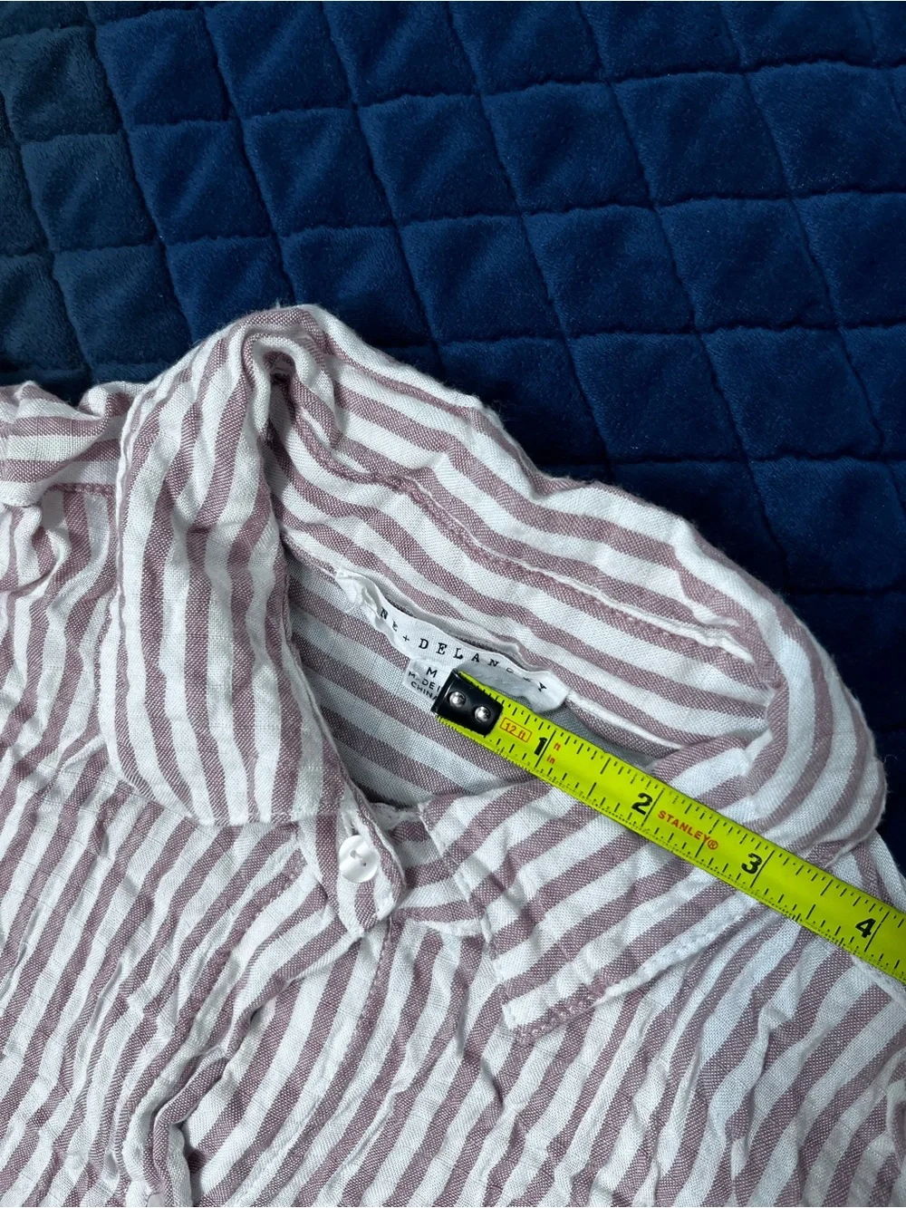 Jane and Delancey White Button-Down with Light Pink Stripes - Cute Casual - Med*